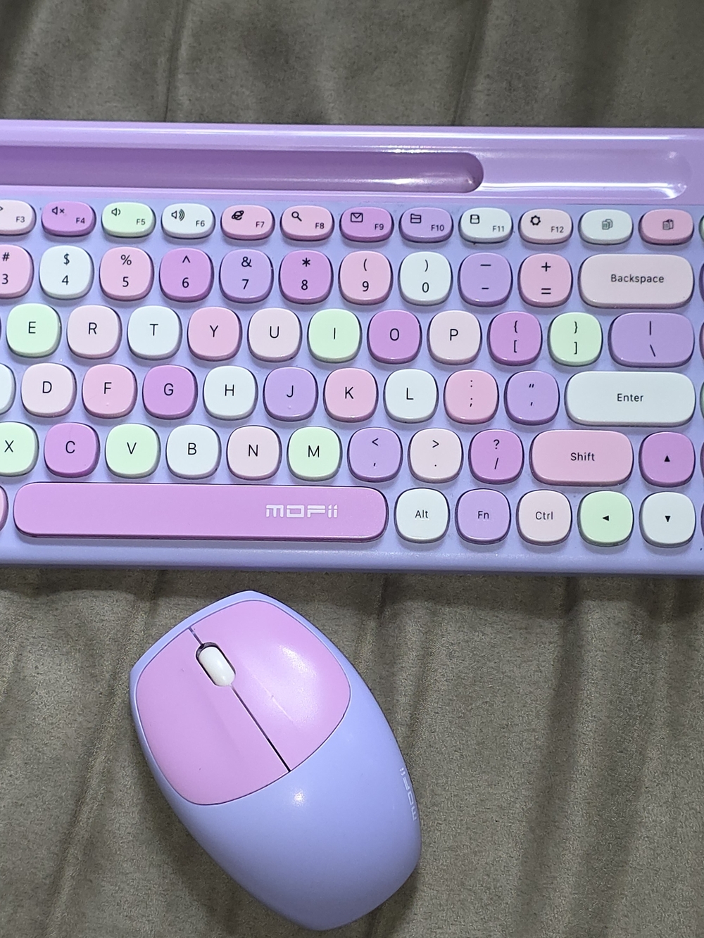 Pastel Wireless Keyboard and Mouse Set - Lavender Pink